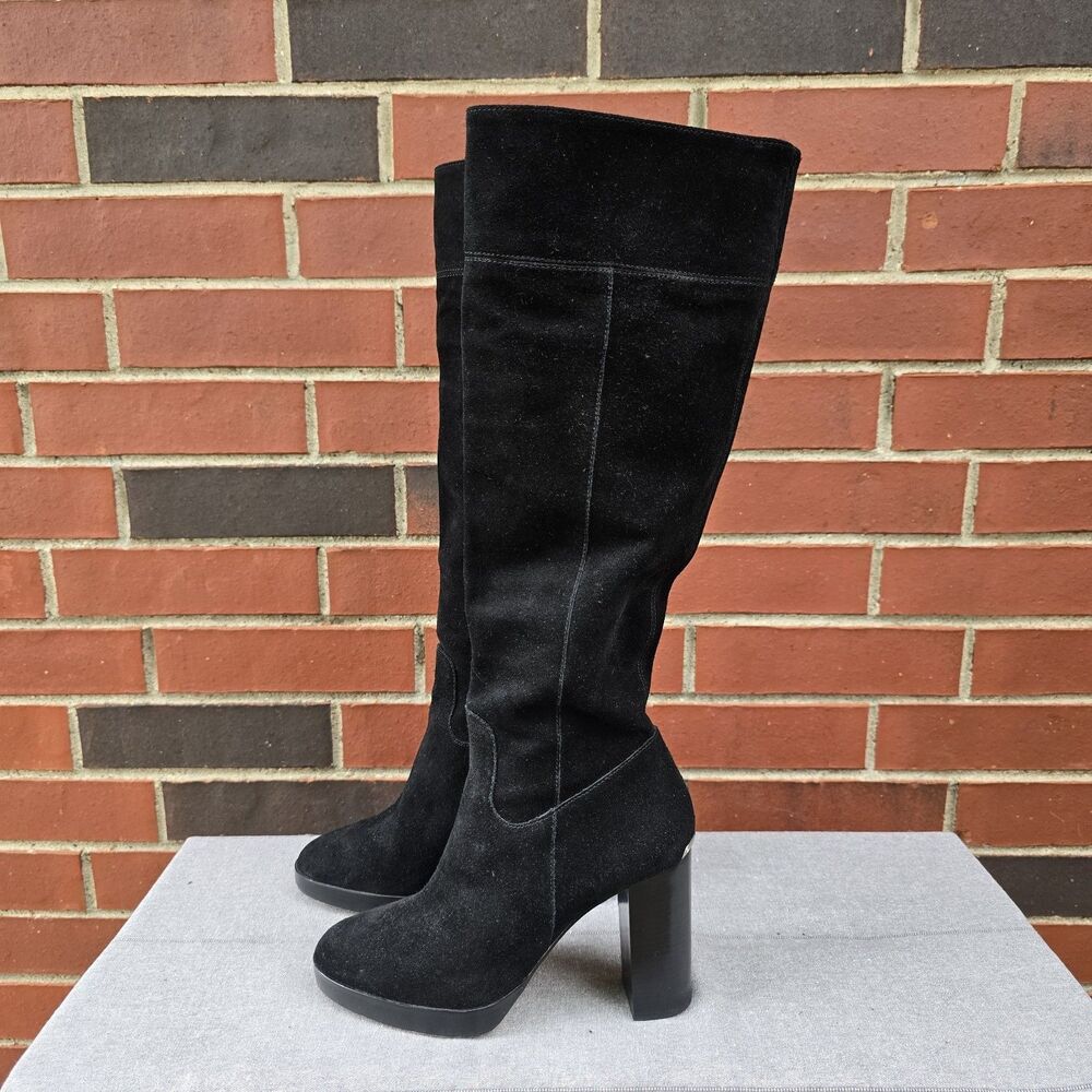 Michael Kors 'Lesley' Tall Boot Suede Black Size 7M